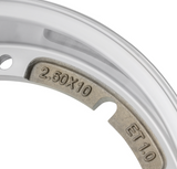 Cerchio in lega tubeless 2.0 SIP 2.50-10 alluminio lucido per Vespa 50 125 ET3 Primavera PK PX T5