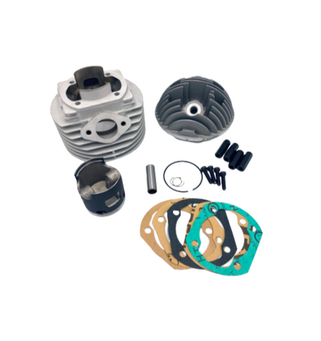 Kit cilindro VMC 144cc ET7-60, Ø60x51mm, alluminio, con booster, per Vespa Smallframe - testa pressofusa candela laterale - 2 segmenti