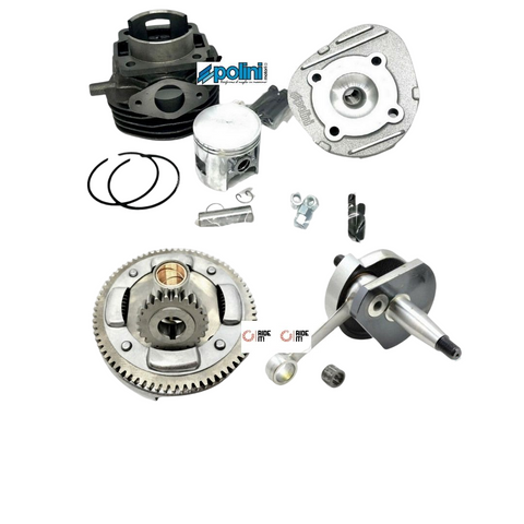 KIT Cilindro 55 102cc POLINI + ALBERO MOTORE Anticipato + Campana frizione  24 72 VESPA 50 SPECIAL PK S