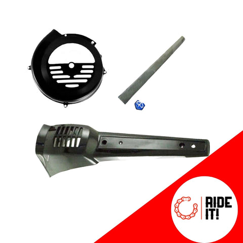 KIT Calandra Nasello NERO + Modanatura freggi + Copriventola NERO VESPA 50 SPECIAL