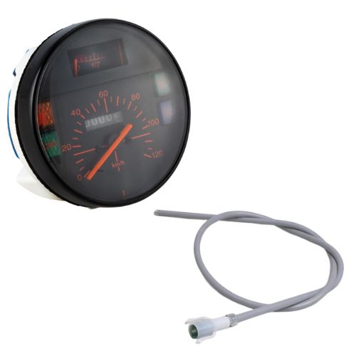 Contachilometri completo SCALA 120 KM/h nero arancione per vespa