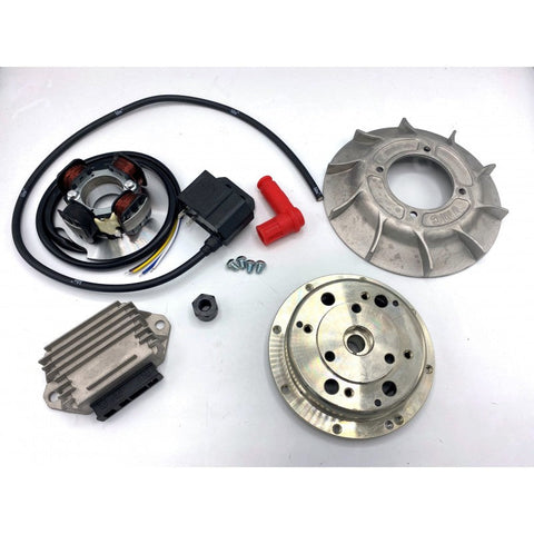 Accensione elettronica VMC cono 20mm, 1,5kg, Vespa Smallframe - volano integrale e ventola alluminio 10 alette