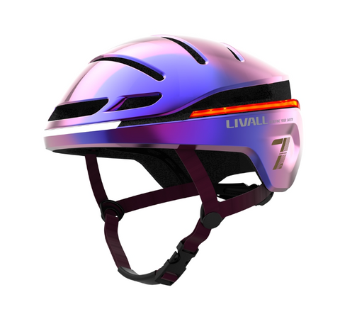 Casco LIVALL EVO21 CASCO BICICLETTA MONOPATTINO ELETTRICO LED VIOLETTO / BLU