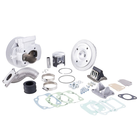 Kit cilindro PARMAKIT "CHALLENGER" ECV Lamellare 130cc, d57, biella 97, corsa 51, collettore da 25mm, Vespa 50, Special, 90, 125 ET3 Primavera