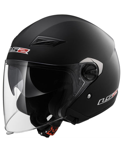 Casco jet LS2 OF569 Track Nero Opaco