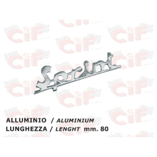 Targhetta "SPRINT" in alluminio anteriore