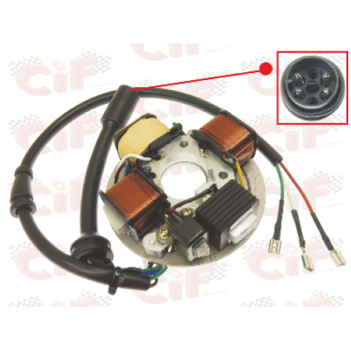 Statore completo Vespa PK50S senza avviamento elettrico, 4 poli sullo spinotto