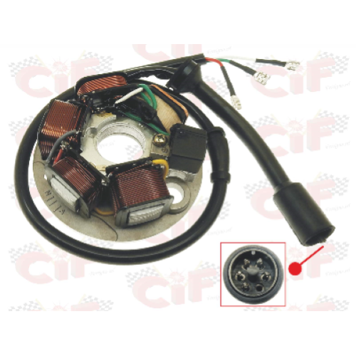 Statore completo VESPA PK 50/125- APE FL/FL2/FL3-RST MIX 50, connettore a 5 cavi, 3 fili con faston