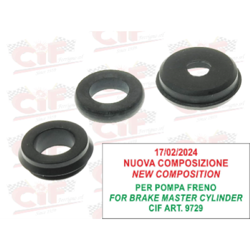 Serie gommini pompa freno (3 pezzi) per APE TM P 602-P 703