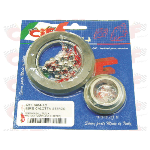 Serie calotta sterzo superiore + inferiore completa di sfere per APE CAR