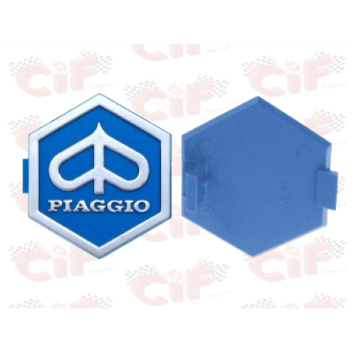 Scudetto "PIAGGIO" esagonale 31 mm ad incastro - Vespa PX-PE-ARCOBALENO