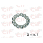 Rondella dentellata,zincata D.5mm