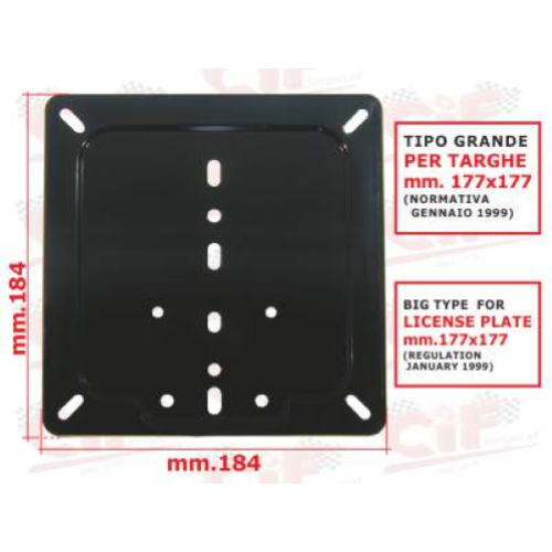 Portatarga nero vespa misura 180x180mm europea