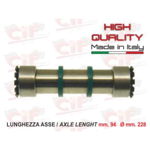 Perno sospensione anteriore completo mm.94 -   mm. 22 MODIFICA CON FORI INGRASSATORE (COMPLETO DI 2 PARAOLI) per APE MAX 900Kg 420 ('88)