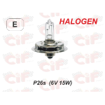 Lampadina monoluce 6V 15W P26S alogena