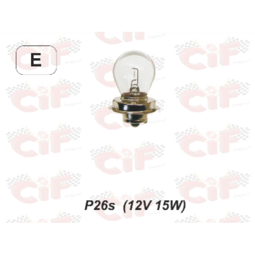 Lampadina monoluce 12V 15W P26S