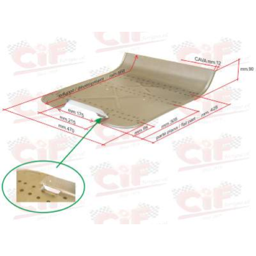 Lamierato pedana per Vespa 125 VNA-VNB1/2T, 150 VBA1T, 150 VBB1T - CIF