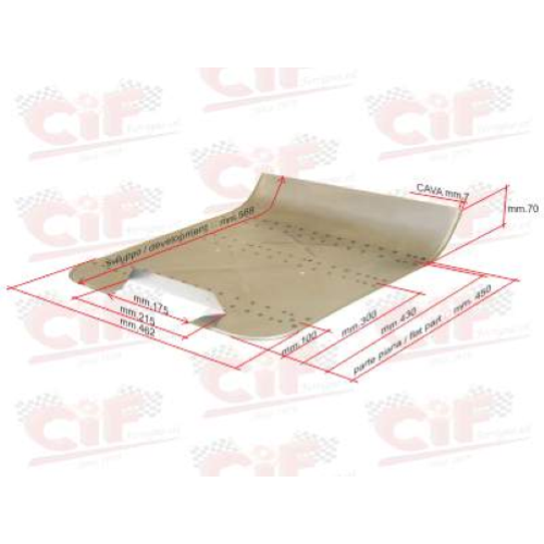 Lamierato pedana per VESPA 125 (VNC1) - GT125 (VNL2), VESPA GL150 (VLA1) - SPRINT 150 (VLB1) - SUPER 150 (VBC1), VESPA 180SS (VSC1) - RALLY 180 (VSD1)