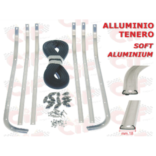 Kit strisce pedana alluminio Vespa 125 GT/GTR/TS, 150 Sprint/Sprint Veloce, 180SS, 180/200 Rally - CIF FERRIGNO