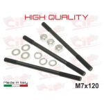 Kit prigionieri fissa cilindro "HIGH QUALITY" M7X120 per ciclomotori Piaggio CIAO, BRAVO, BOXER, SI