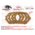 Kit dischi frizione racing FABBRI, in acciaio rivestiti in materiale organico ad alta resistenza per Vespa smallframe - tipo HP