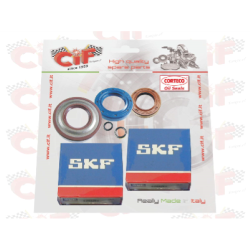 Kit cuscinetti e paraoli revisione albero motore con paraoli CORTECO per APE 50 FL2