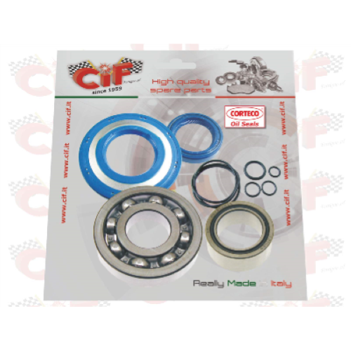 Kit cuscinetti e paraoli CORTECO albero motore Vespa 125TS/GTR, 150Sprint V., PX125/150/200, T5, Arcobaleno