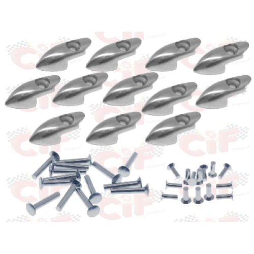 Serie puntali e rivetti per strisce pedana Vespa 50, 90, 125 Primavera, ET3