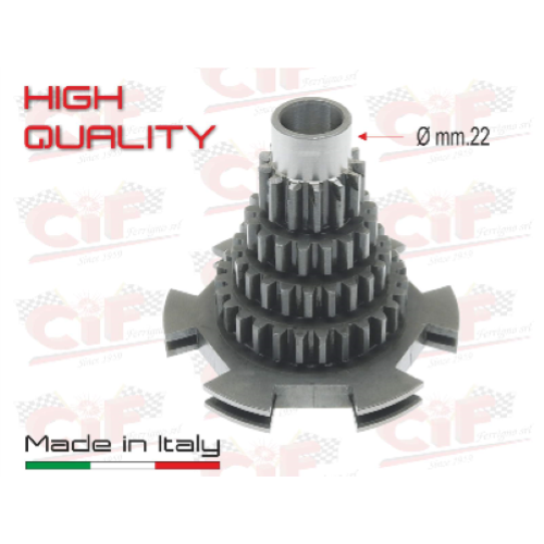 Ingranaggio multiplo Z13-17-22-27 Vespa 150 (1962-->1965), sede cuscinetto 37mm