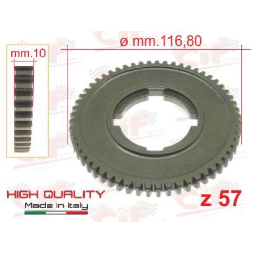Ingranaggio 1  marcia Z57, H:10mm Vespa 125 GT-GTR-TS, 150GL, 150 SPRINT/SPRINT V., P125X, P150X
