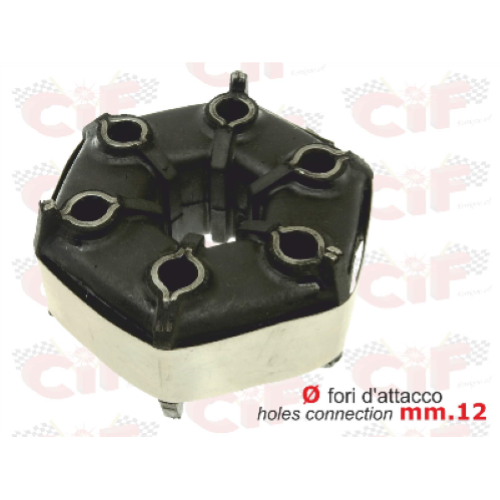 Giunto elastico di trasmissione ,fori fissaggio   mm.12 per APE POKER