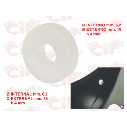 Distanziale spessore parafango anteriore Vespa 50/90/125 PRIMAVERA-ET3 - 18x6,4x5 mm