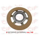 Disco frizione lubrificazione separata con scodellino per APE CAR - CAR P2 - MPV 600 - P601 - P601V   esterno mm. 149