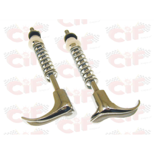 Coppia ganci con molla chiusura cofani Vespa 160GS, 180SS, 180/200 Rally, 125 TS, Vespa PX, 1. Serie