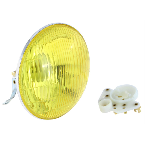 Faro Fanale anteriore BOSATTA per Vespa PX, Arcobaleno - giallo in vetro