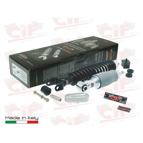 Kit ammortizzatori "Eco Modern" CARBONE Vespa 50, 90, 125 - posteriore nero