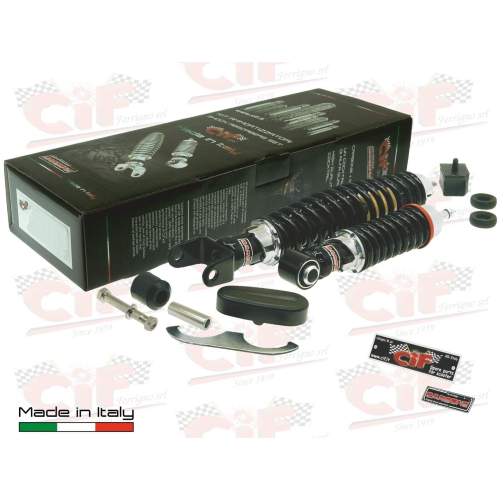 KIT AMMORTIZZATORI CARBONE ANTERIORE + POST REGOLABILE NERO VESPA 50 R L SPECIAL
