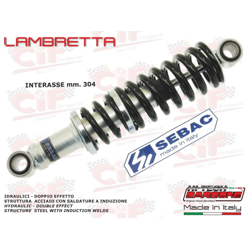 AMMORTIZZATORE POSTERIORE CARBONE VERSIONE ORIGINALE PER LAMBRETTA LI 3 SERIE