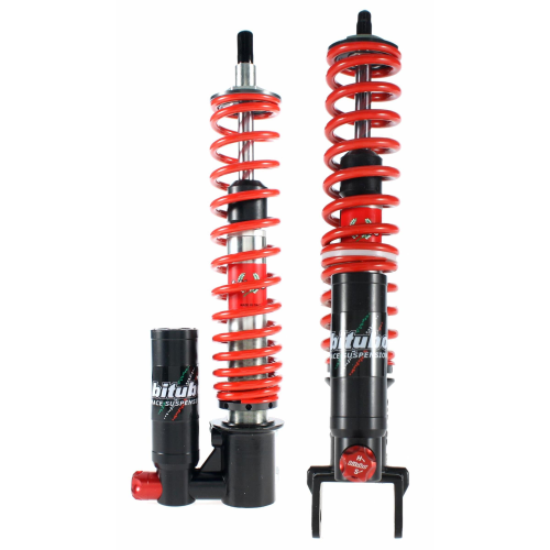 Kit ammortizzatore BITUBO Racing, "YEV/YLV" anteriore & posteriore per Vespa P80-150X/P200E/PX80-200E/Lusso/T5 senza freno a disco
