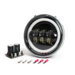 Fanale Faro Anteriore Led per Vespa 50 R L N Evok 6/12V 7000 Lumen COMPLETO