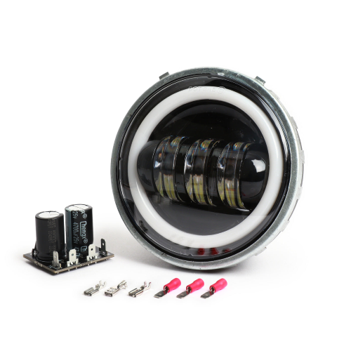 Fanale Faro Anteriore Led per Vespa 50 R L N Evok 6/12V 7000 Lumen COMPLETO