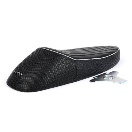 Sella -BGM PRO Sport- Vespa PX (-1983), Sprint, GT, GTR, Super, TS, GL, VNA, VBA, VNB, VBB, T4 - con serbatoio basso anche compatibile con Rally 180/200, GS160, SS180 - senza serratura - bordatura grigio