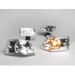 Kit frecce -BGM ORIGINAL kit da 4- Vespa PX80, PX125, PX150, PX200, T5 125cc, corpo cromato - gemma liscia / lampadine cromate