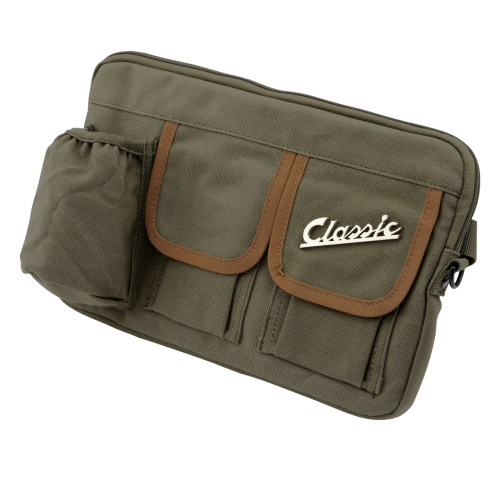 Borsa Portaoggetti Verde oliva in canvas Sip Sportello Bauletto Anteriore Per Vespa e Lambretta