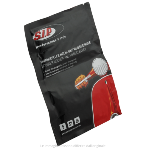 Salviettina Detergente casco e visiera SIP, Salviettina asciutta + bagnata