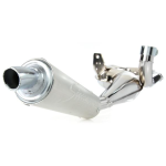 Marmitta Espansione SIMONINI Vespa PX125-150, Sprint, GTR, GT, TS, Super cromata, silenziatore in Alluminio