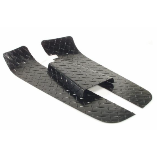 Set pedane in alluminio MANDORLATO "diamantato" SIP per Vespa PX80-200, '98, MY, '11, T5 NERO