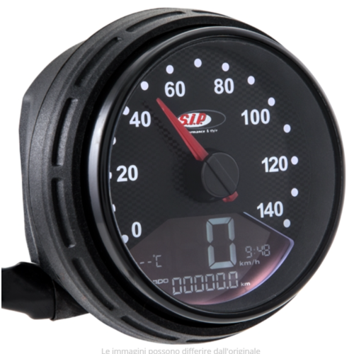 Contachilometri e contagiri SIP 2.0, fondo CARBON LOOK 14.000rpm per Vespa PK 50 125 S SS Automatica