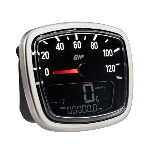 Contachilometri e contagiri SIP 2.0 NERO per Vespa VNA/VNB - 120 (km/h/mph) / 12.000 (Umin/rpm)