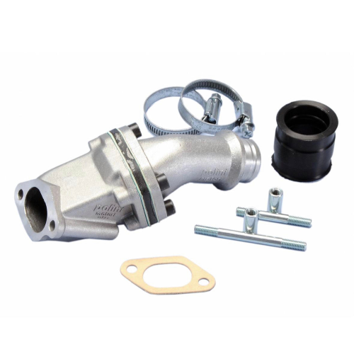 Collettore aspirazione lamellare POLINI, Ø 24 mm, 2 fori per PHBL 24 per Vespa 50/50 Special/ ET3/ Primavera